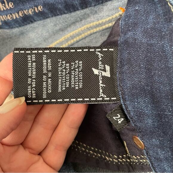 7 for all mankind ankle gwenevere jeans blue ripped denim size 24 7FAM - Picture 7 of 10